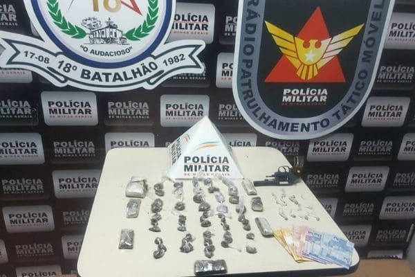 Arma e drogas são encontradas com adolescentes no Chácaras Contagem