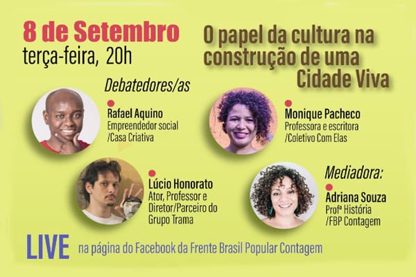 Cultura é tema de live do Congresso do Povo Contagem