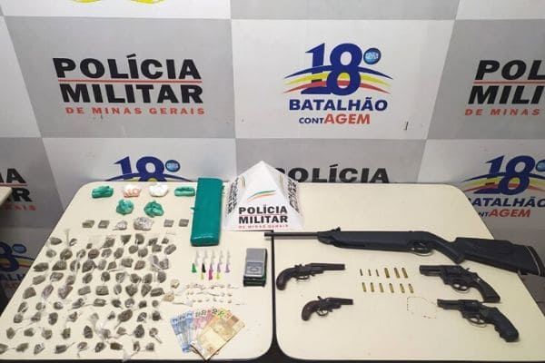 Polícia apreende armas e drogas com adolescentes em Contagem