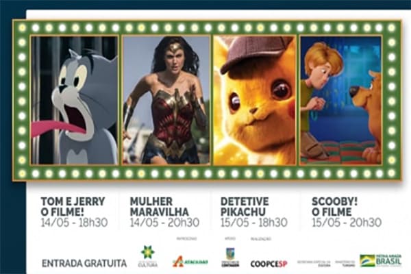 Praça Sô Teco recebe o Cine na Praça com filmes gratuitos ao ar livre 