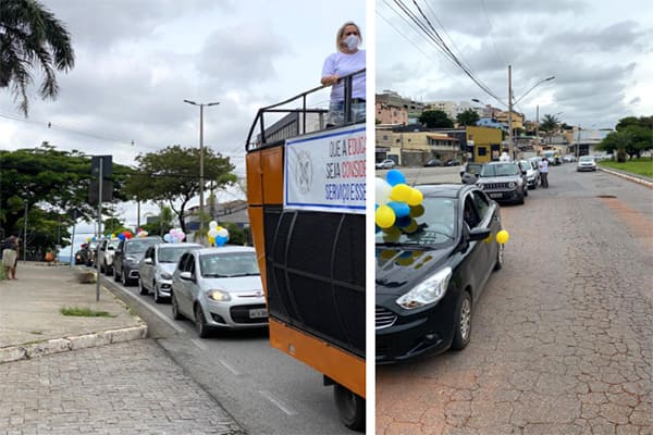 Carreata exige retomada das aulas presenciais